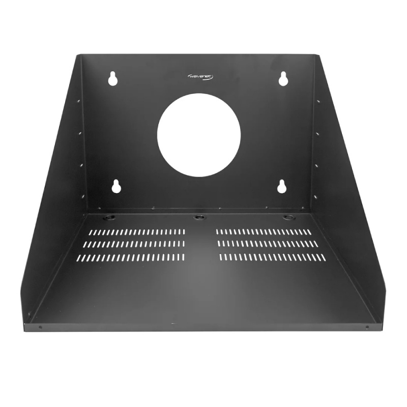 Wavenet – Wall Mount Shelf - Industrial Grade Server Room Vented Equipment Shelf, Weight Capacity 140Lbs, 22-Inch Wide, 18-Inch Deep, Steel – Black