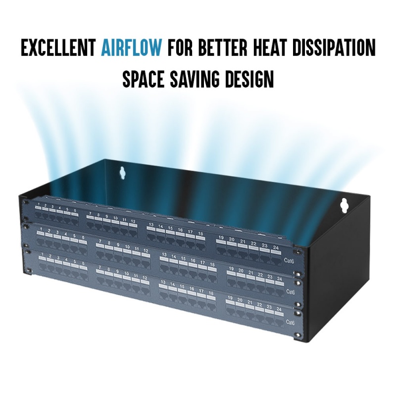 Cmple 3U Patch Panel Bracket 4Inch Deep Hinged Patch Panel Wall