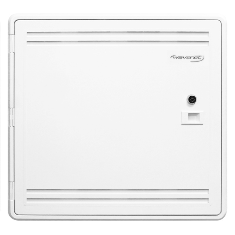 Wavenet - 15 Inch Plastic Enclosure Wi‐Fi Friedly With Lockable Hinged Vented Door For Home Structured Low Voltage Wiring - White