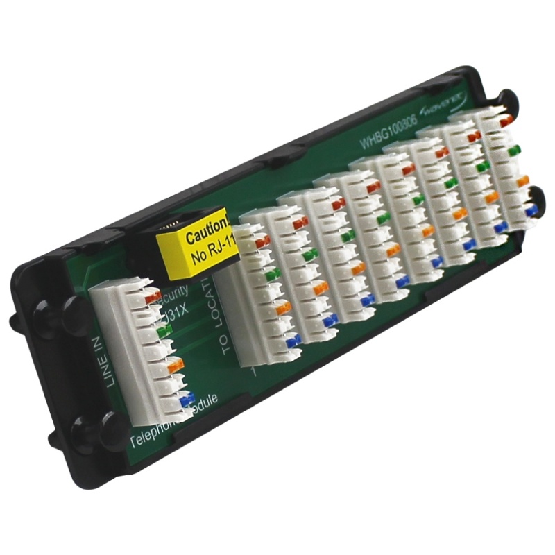 Wavenet – 4-Phone Lines, 8-Points Telephone Module 110-Idc Punch Down Connections With Rj31x Security Port For Structured Wiring Enclosure