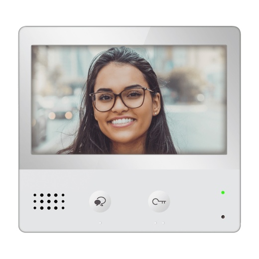 7 Inch Additional Indoor Monitor — Dt-471 For Two-Wire Video Intercom Systems With Color Tft Touch Screen, Without Memory, Can Work With Ipg System, In White Housing