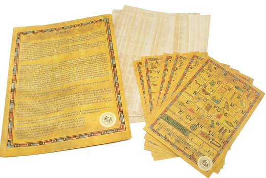 Set of 10 Egyptian Papyrus Paper 6X8 Inch (15X20 Cm) - Ancient Alphabets Papyrus Sheets for Art, School, and Scrapbooking