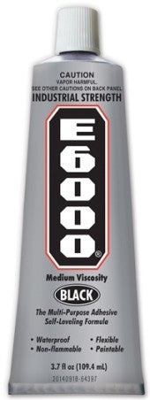 E6000 Glue Black Med Viscosity 3.7Oz Tube (2 Tubes)