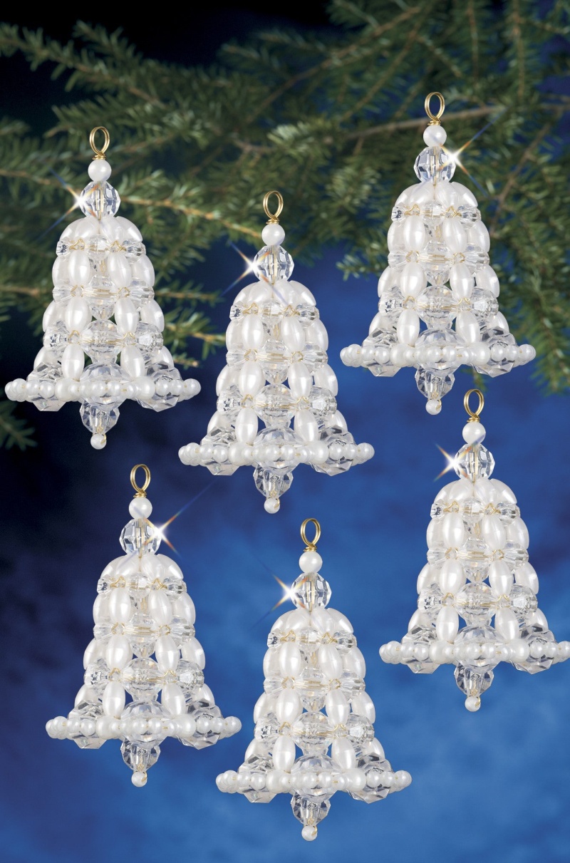 Beadery Holiday Ornament Kit Crystal & Pearl Bell