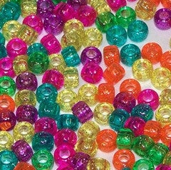Pony Beads 6 X 9Mm Sparkle Colors Pkg 1000 750v