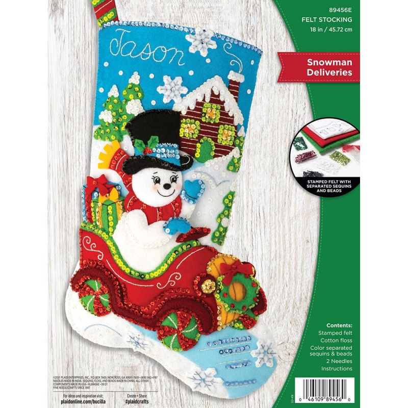 Bucilla Seasonal - Felt - Stocking Kits - Snowman Deliveries