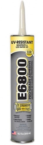 E6800 UV Glue - Clear UV Resistant 10.2 Oz Cartridge Case of 12