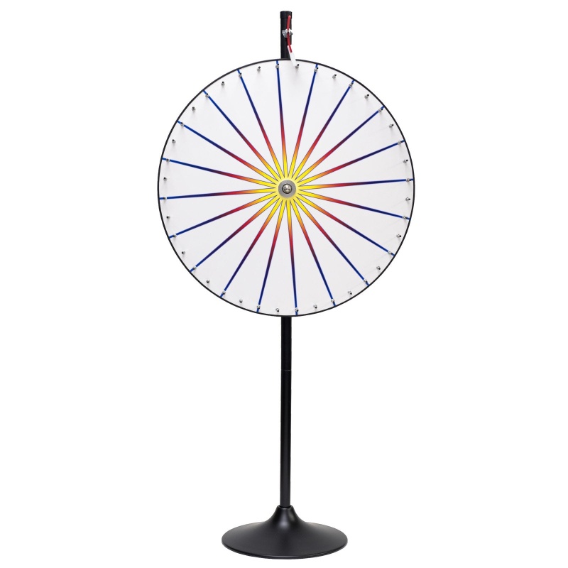 White Prize Wheel With Stand & Base - 36 Inch