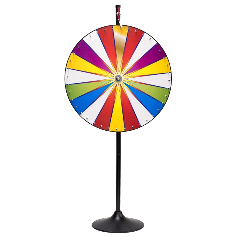 Color Prize Wheel With Stand & Base - 36 Inch