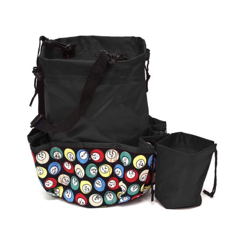 10 Pocket Bingo Ball Designer Bag With Coin Purse Black