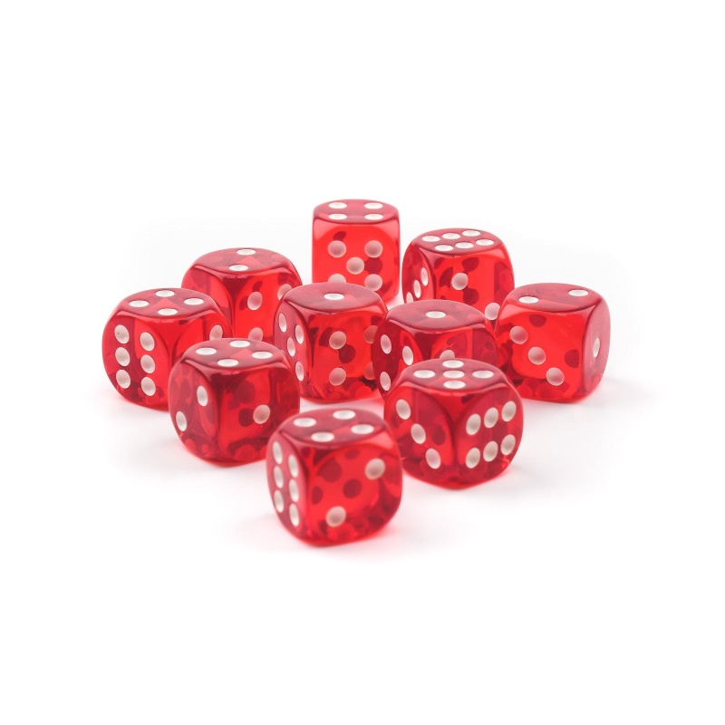 Economy Transparent Dice - 16Mm - 10 Pack - Choose Colors Red