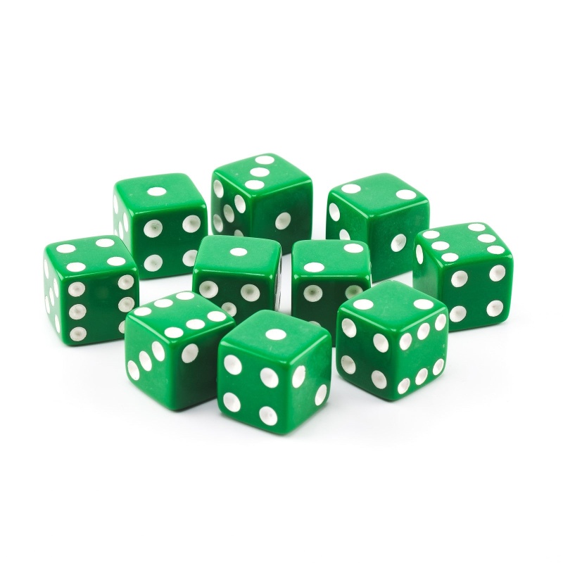 Economy Dice 5/8 Inch (16Mm) - 10 Pack Green