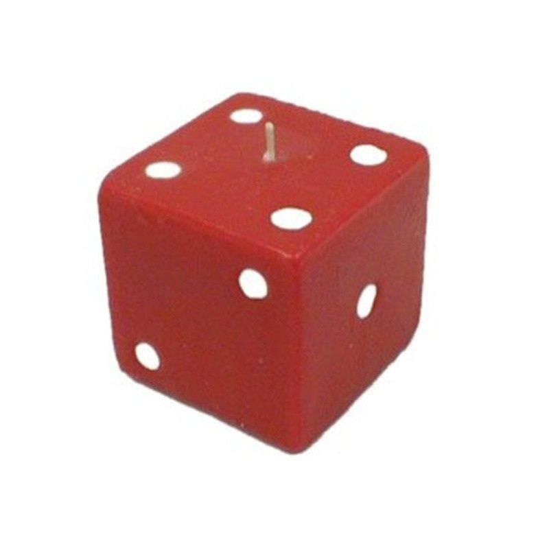 Red Dice Candle 3 1/4 X 3 1/4 Inches