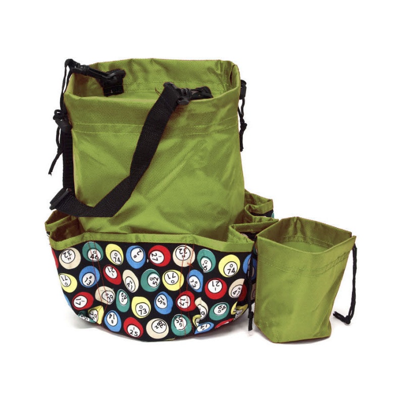 10 Pocket Bingo Ball Designer Bag With Coin Purse Green