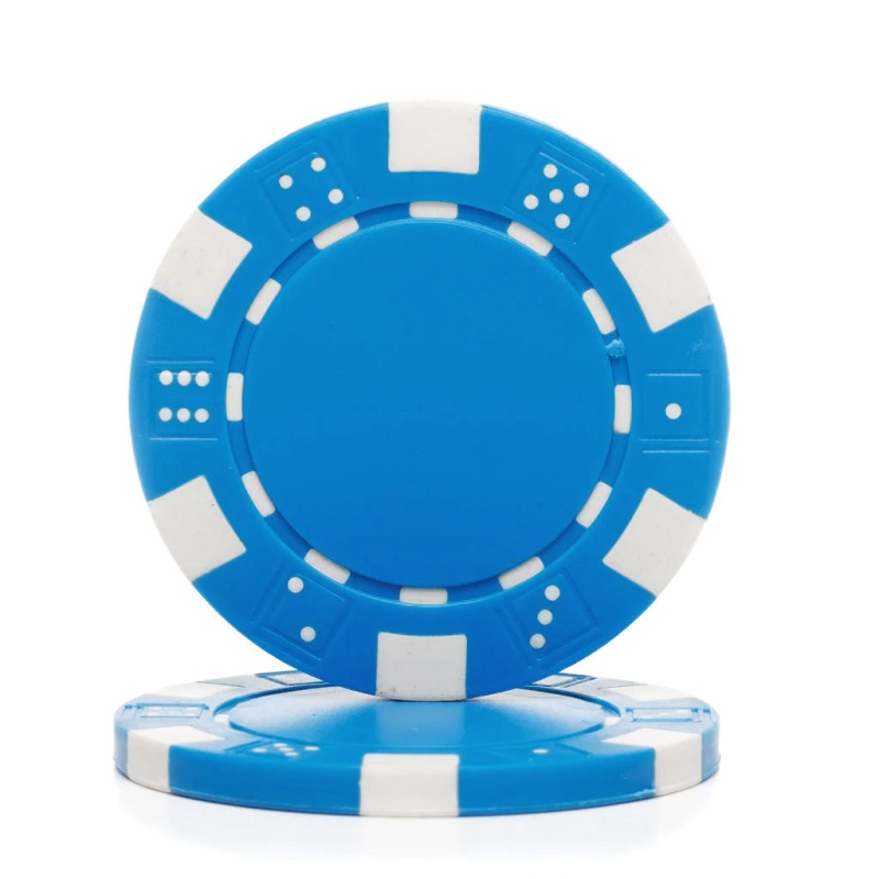11.5 Gram Dice Rim Poker Chips (25/Pkg) Skyblue