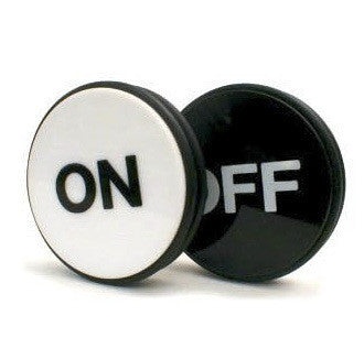 On Off Dice Puck - Engraved 3 Inch