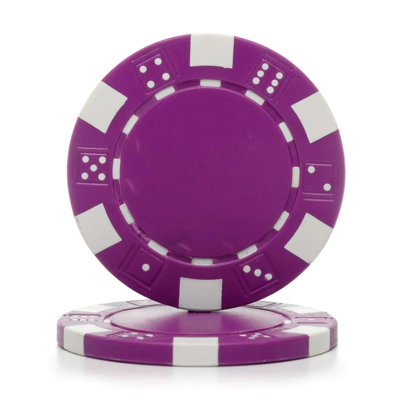 11.5 Gram Dice Rim Poker Chips (25/Pkg) Purple