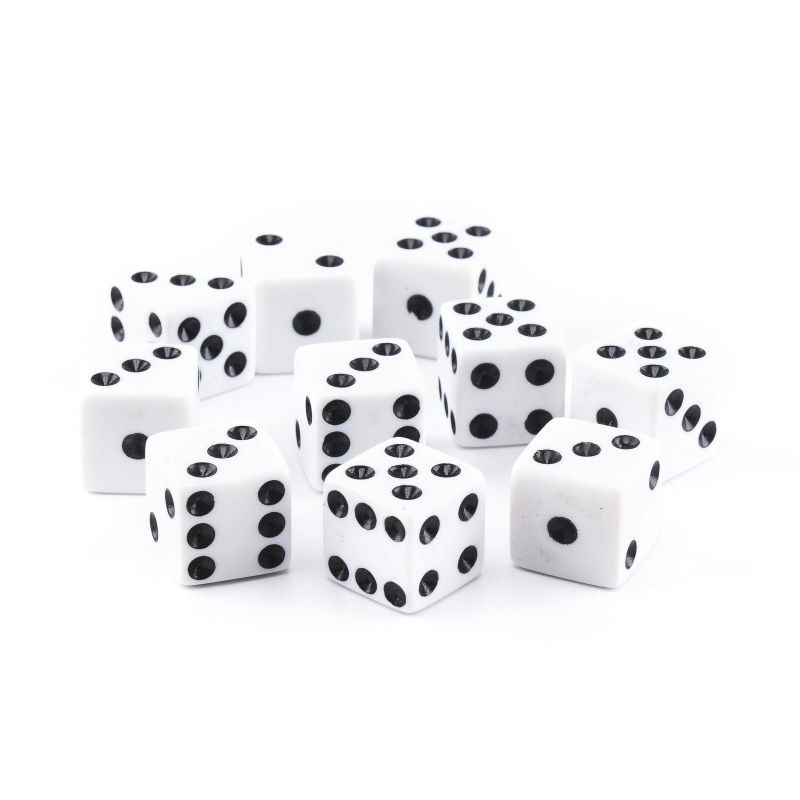 Economy Dice 5/8 Inch (16Mm) - 10 Pack White