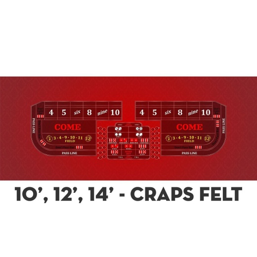 Classic Craps Layout - Red 14 Ft / Pro