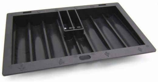 Abs Black Poker Chip Tray With Cardholder (8 Row / 350 Chip)