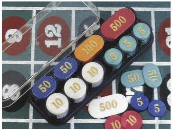 Poker Chips With Rack - Simulated Pearl 200 Pcs
