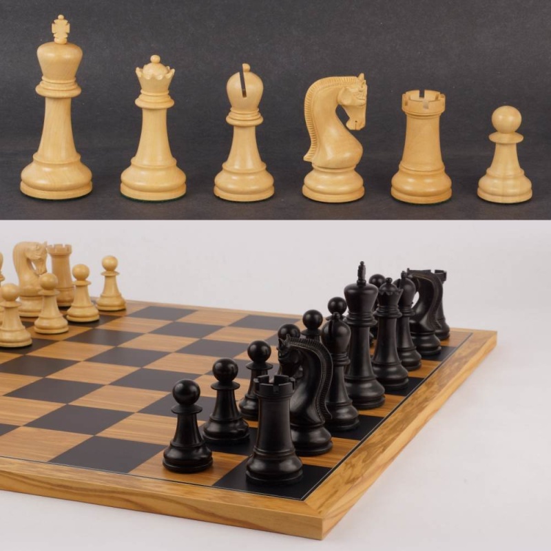 16" Mark Of Westminster Ebony Old World Executive Chess Set