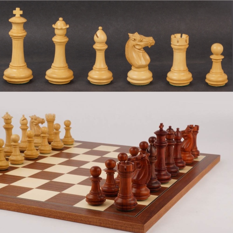 18" Mark Of Westminster Padouk Phalanx Executive Chess Set