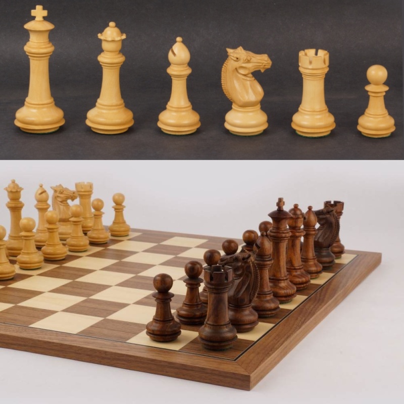 16" Mark Of Westminster Honey Rosewood Phalanx Executive Chess Set