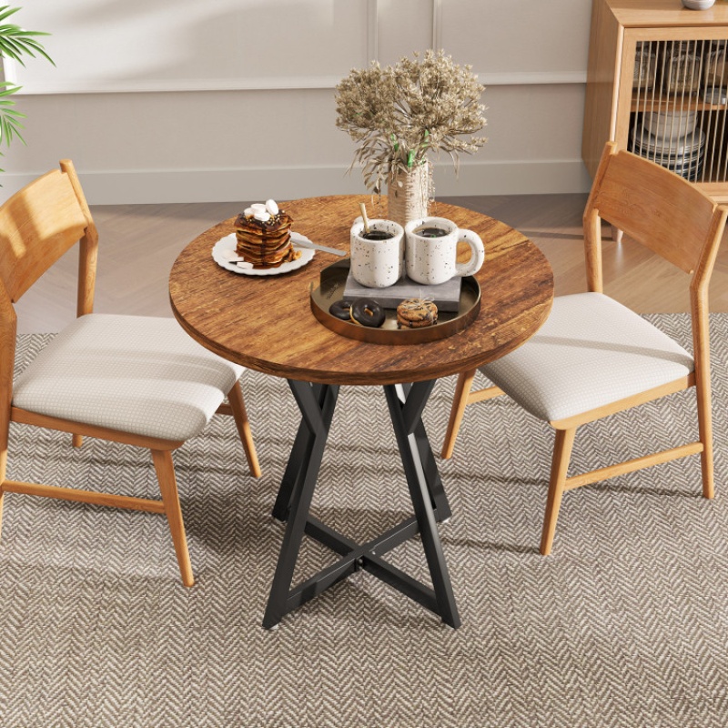 36 Inch Round Dining Table With Metal Pedestal Base