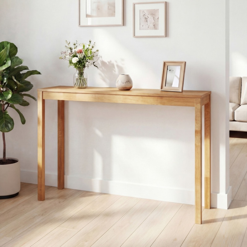Wooden Console Table with Thickened Top