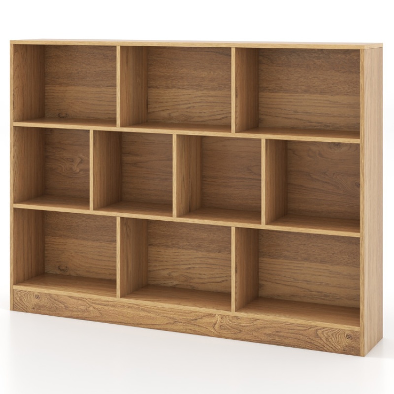 41 Inches Wooden Toy Storage Organizer With 10 Cubes For Classroom Daycare Nursery Kindergarten