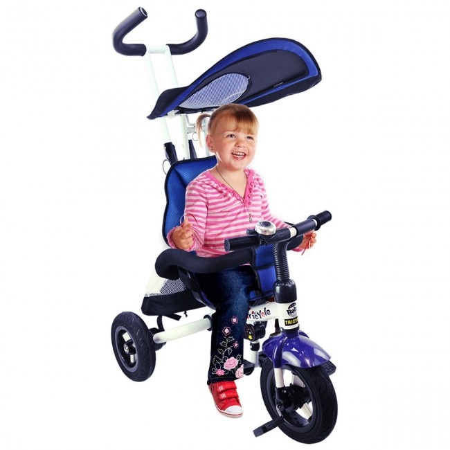 4-In-1 Detachable Baby Tricycle Stroller With Canopy Bag Color: Pink