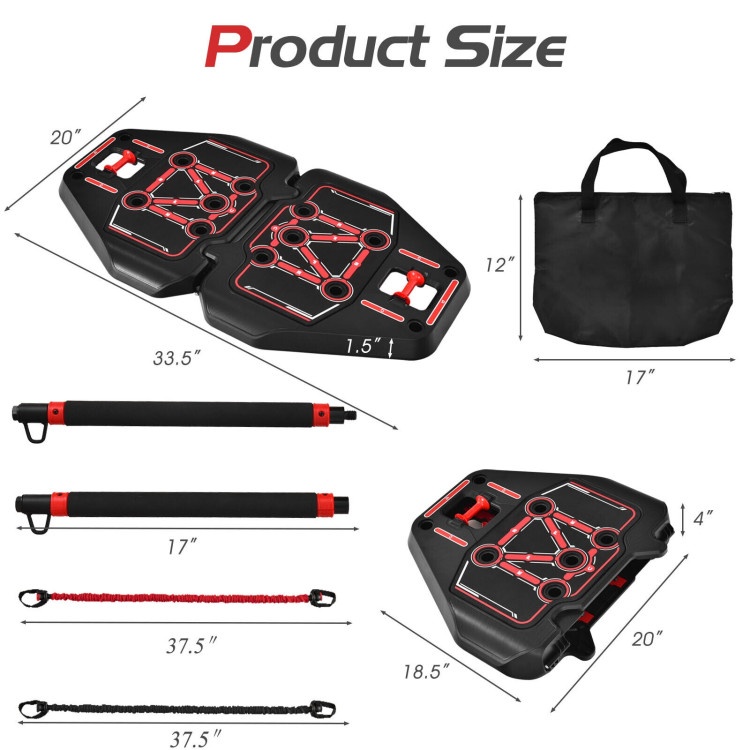 All-In-One Portable Pushup Board With Bag