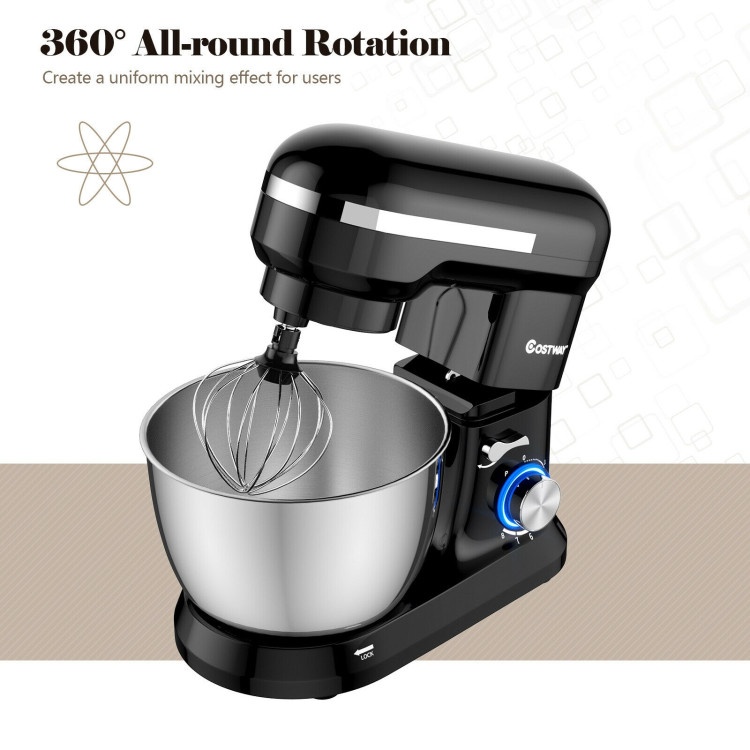 4.8 Qt 8-Speed Electric Food Mixer With Dough Hook Beater