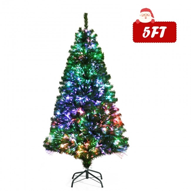 Pre-Lit Multi-Colored Fiber Optic Spruce Artificial Christmas Tree