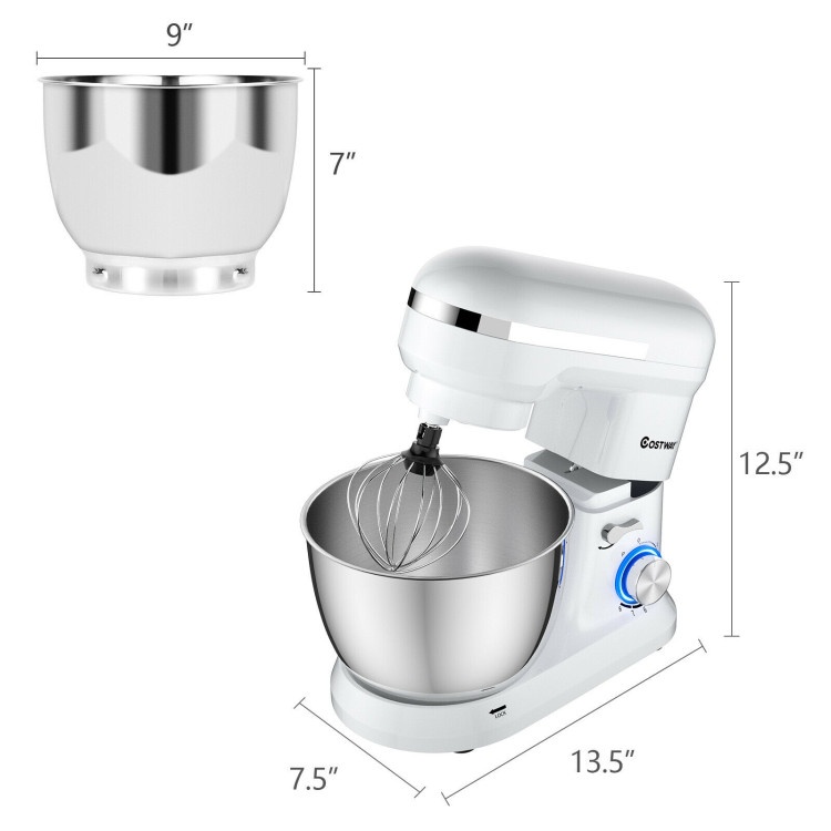 4.8 Qt 8-Speed Electric Food Mixer With Dough Hook Beater