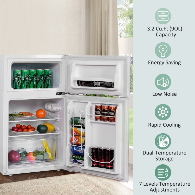 3.2 Cu Ft Compact Stainless Steel Refrigerator