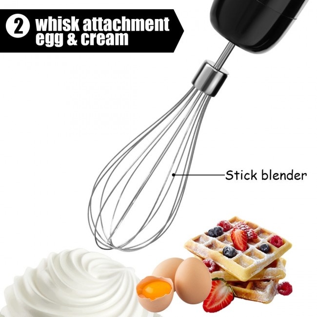 4-In-1 Hand Blender Set With Food Chopper And Beaker Color: Black