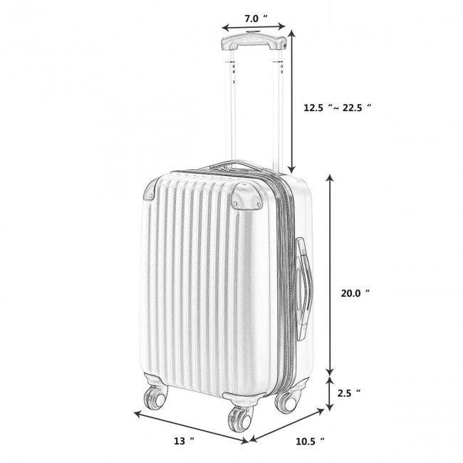 20-Inch Expendable Abs Luggage Travel Bag Trolley Suitcase