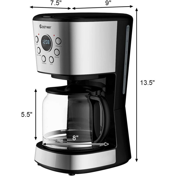 12-Cup Lcd Display Programmable Coffee Maker Brew Machine