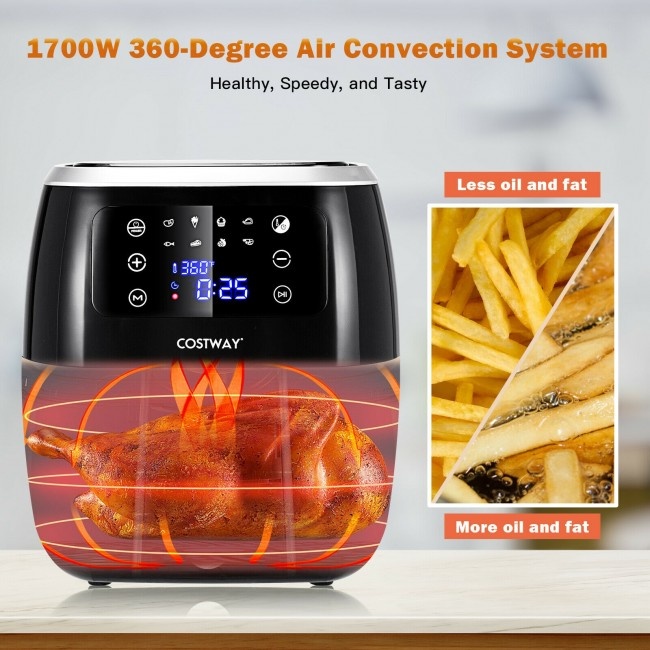 6.5Qt Air Fryer Oilless Cooker With 8 Preset Functions And Smart Touch Screen