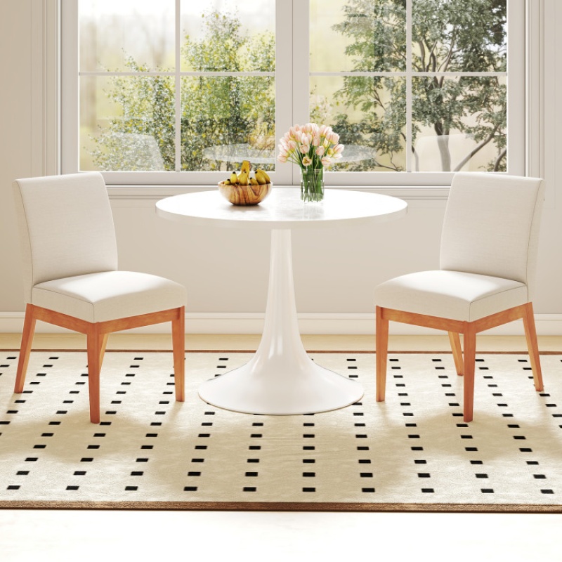 Upholstered Dining Chairs Set of 2, Beige