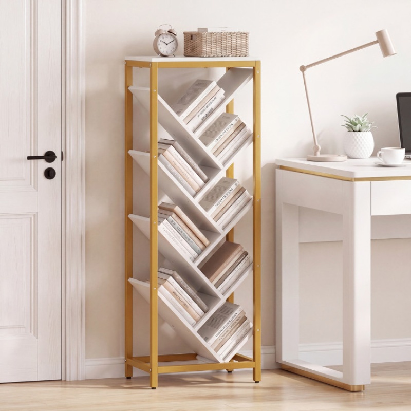 9-Tier Freestanding Bookcase For Hardcover Books-White