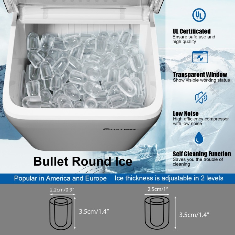 44 Lbs Portable Countertop Ice Maker Machine With Scoop