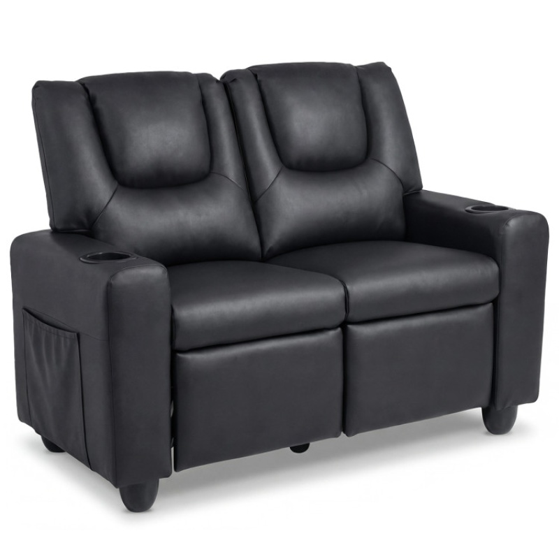 2-Seater Kids Recliner Double Toddler Sofa Chair With 2 Cup Holders