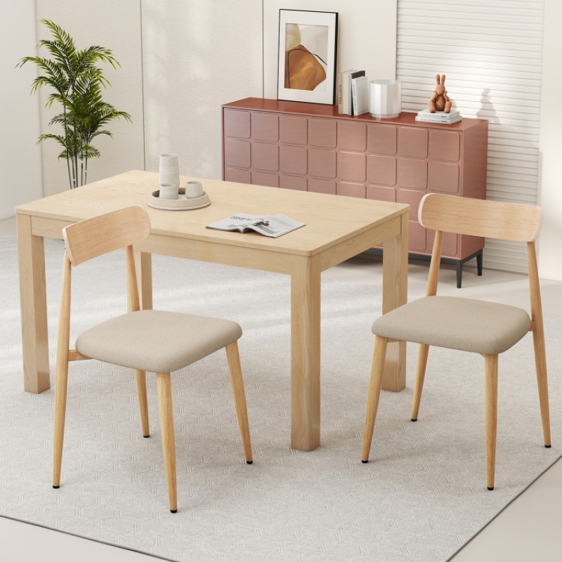 Linen Fabric Upholstered Modern Dining Chair Set of 2