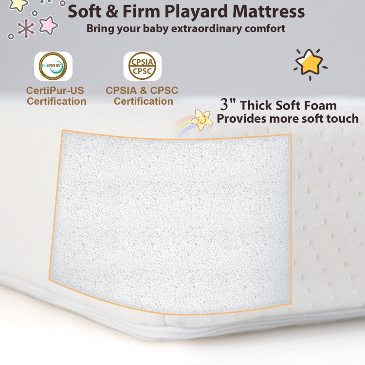 Tri-Fold Pack N Play Mattress With 3 Inch Ultra Soft Foam