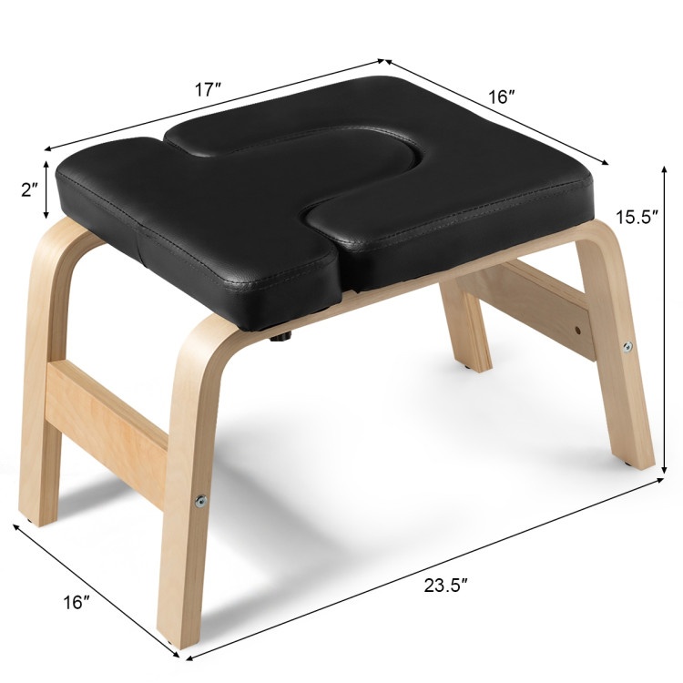 Yoga Headstand Wood Stool With Pvc Pads