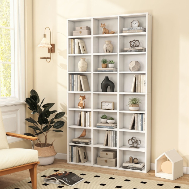 70 Inch Tall Bookshelf with 24 Cube Storage