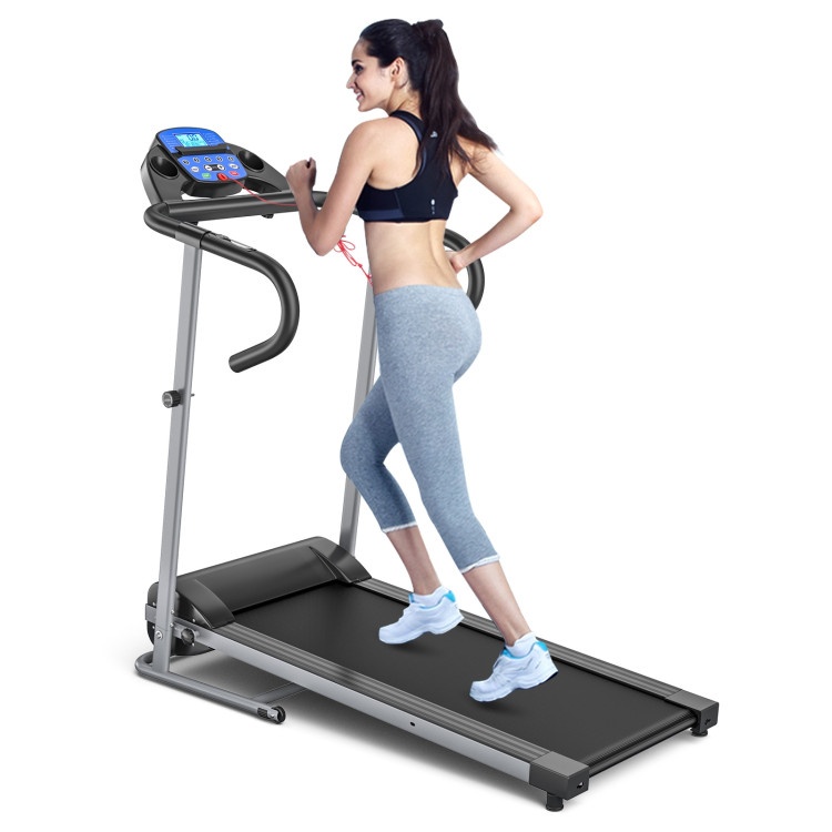 Electric Foldable Treadmill With Lcd Display And Heart Rate Sensor